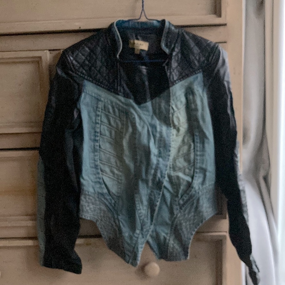 Faux-Leather Women’s Jean Jacket